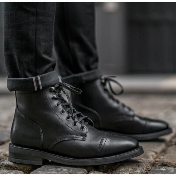 Thursday Boot Company Captain Lace Up Black Leather Ankle Boots Shoes 11 - Picture 1 of 13